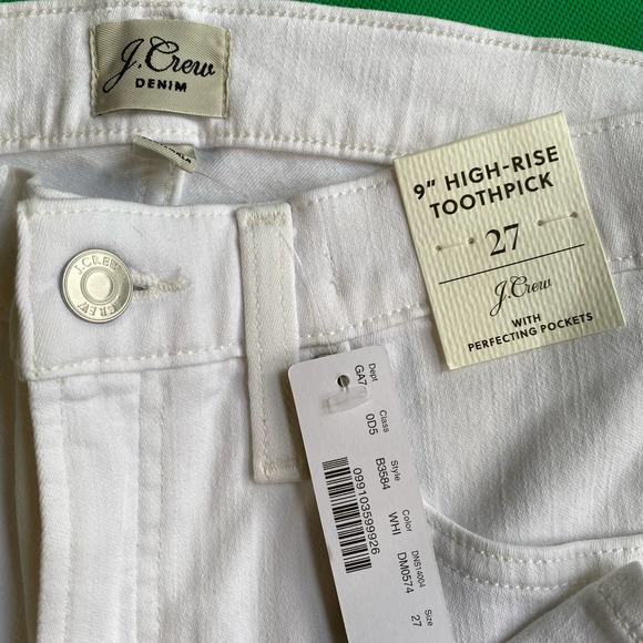 J. Crew 9” High Rise Toothpick jeans with Perfecting Pockets size 27 NEW - Picture 6 of 11